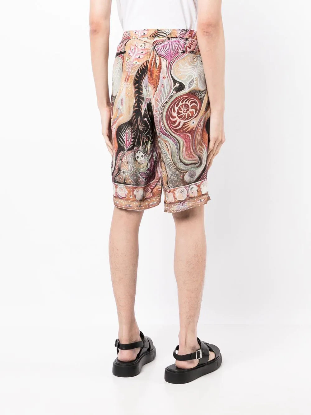 Dark Star Graphic-Print Silk Shorts