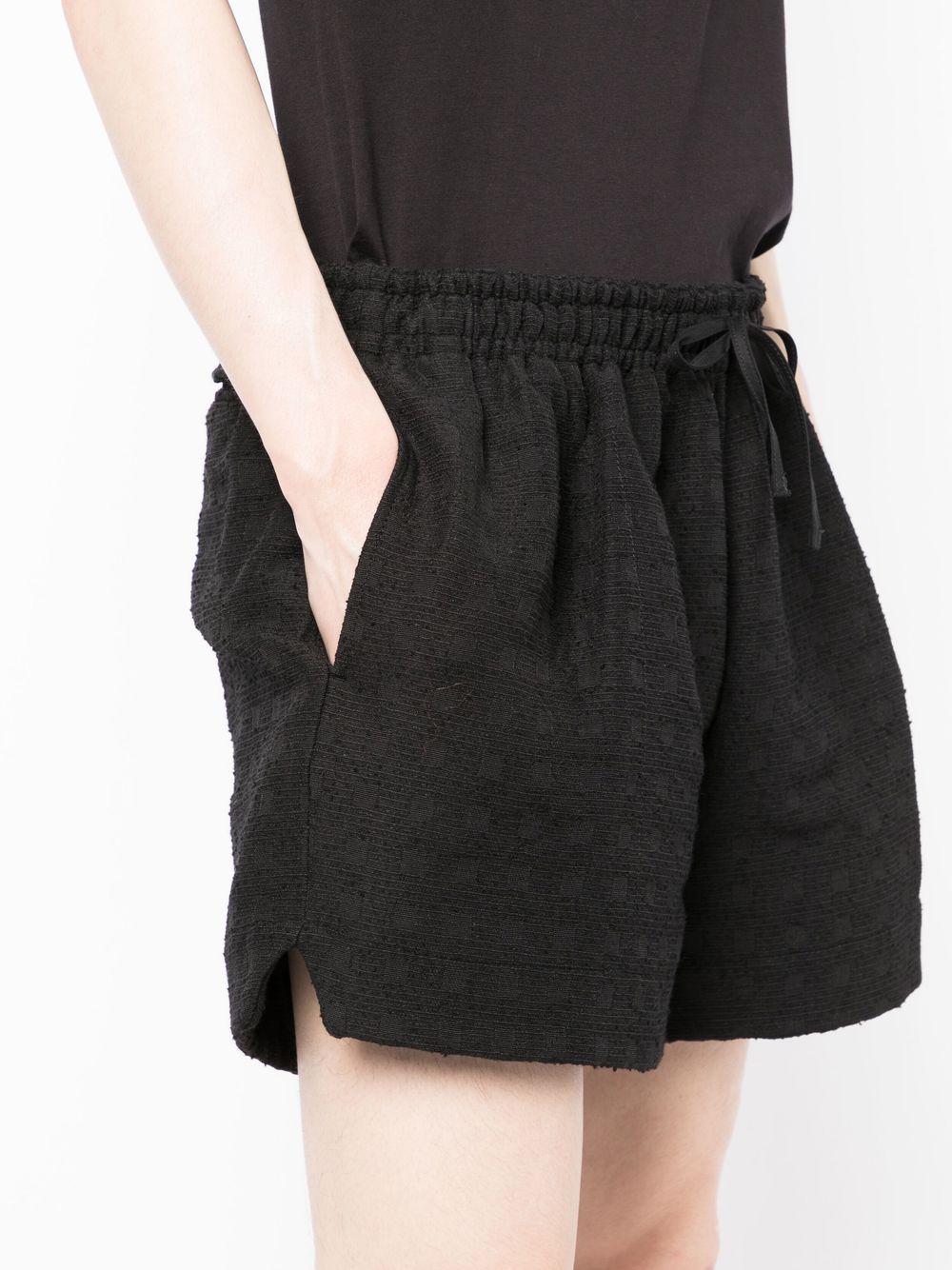 Check-Jacquard Elasticated Shorts