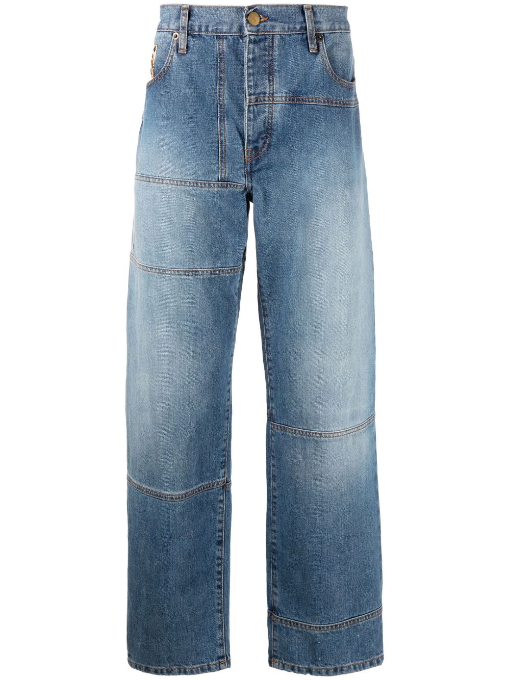 Venusto Patchwork Straight-Leg Jeans