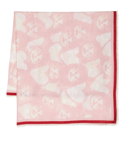 Face-Print Logo-Jacquard Fringed Scarf