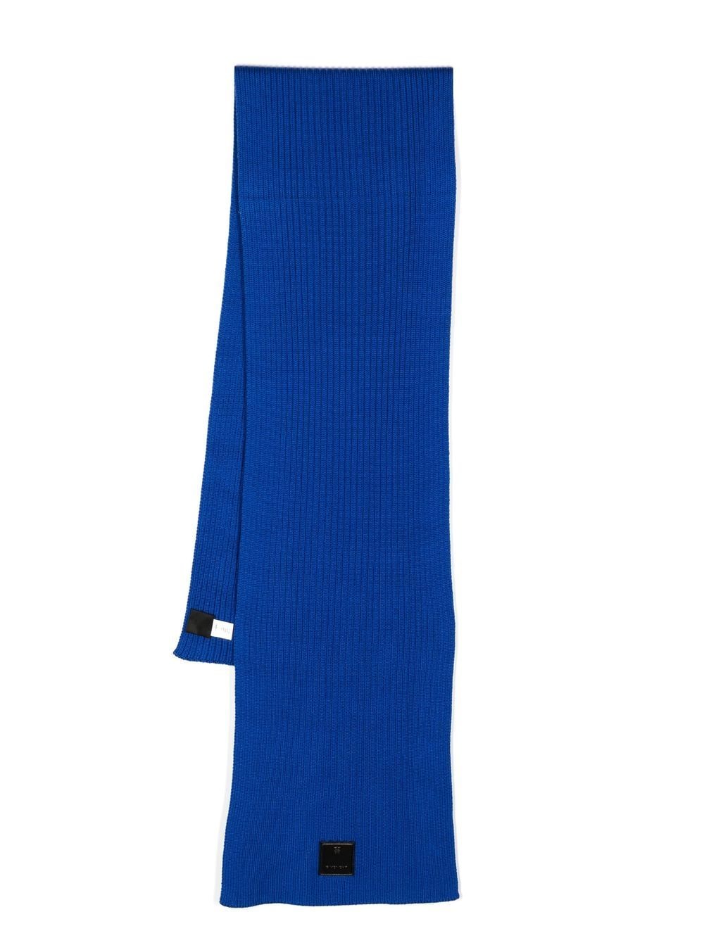 Ribbed Logo-Patch Scarf