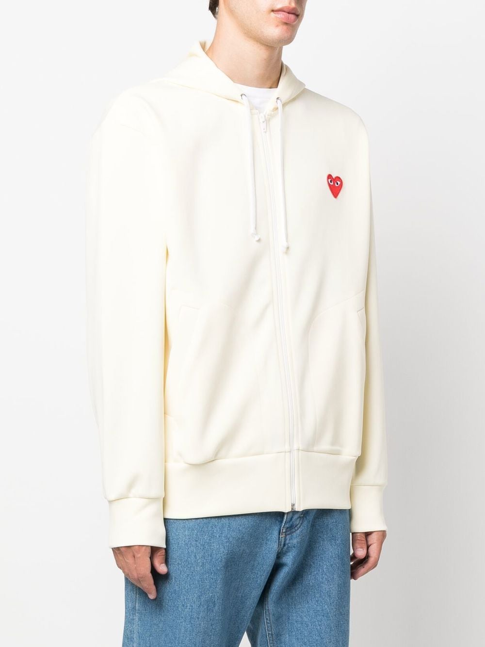 Heart-Patch Zip-Up Hoodie