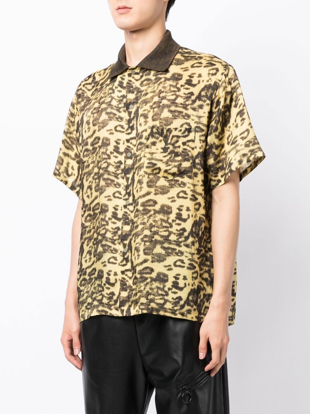 Leopard-Print Short-Sleeved Shirt