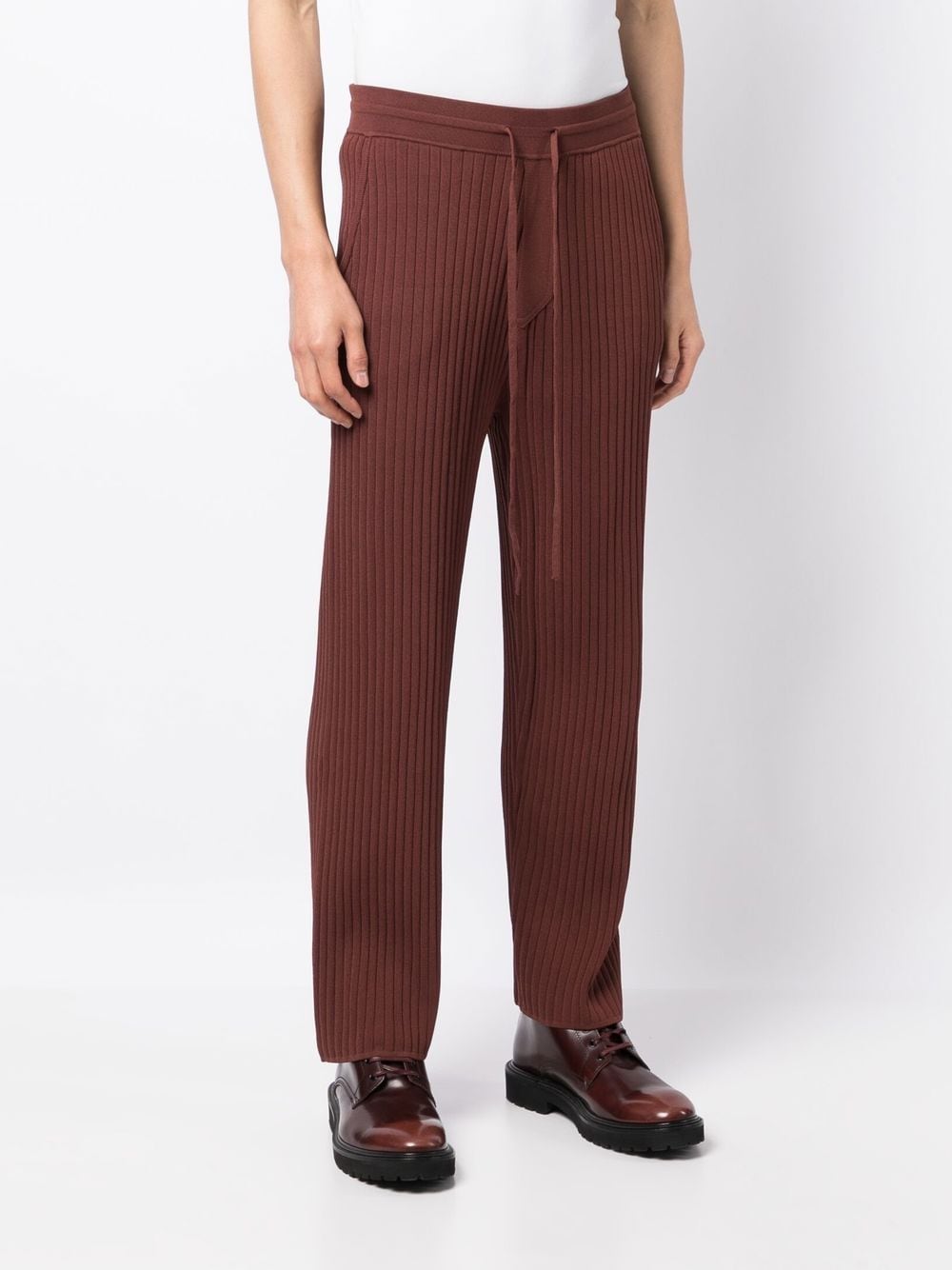 Ribbed Straight-Leg Trousers