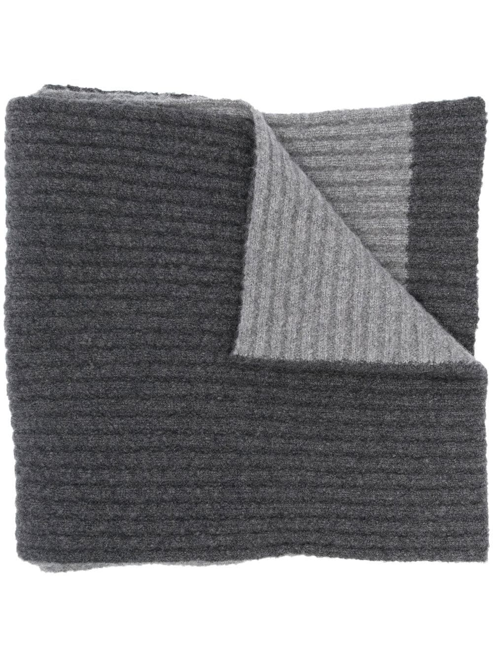 Two-Tone Ribbed Knit Scarf