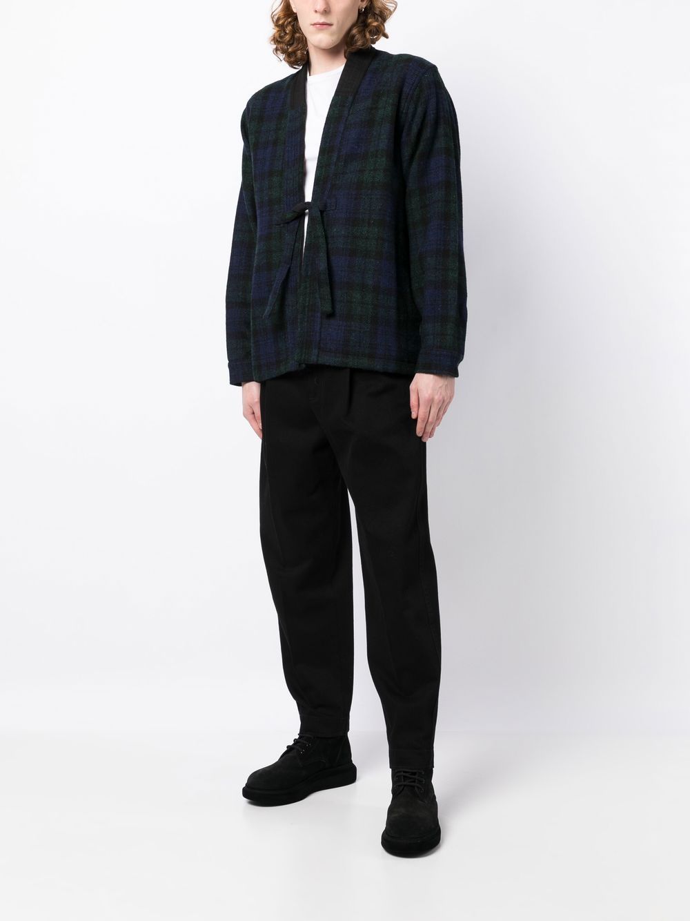 Tartan Front-Tie Jacket