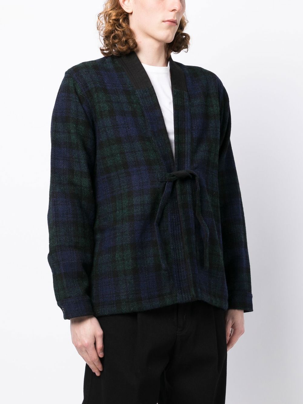 Tartan Front-Tie Jacket