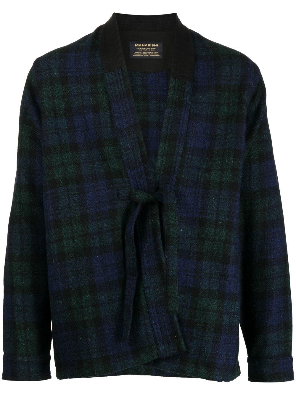 Tartan Front-Tie Jacket