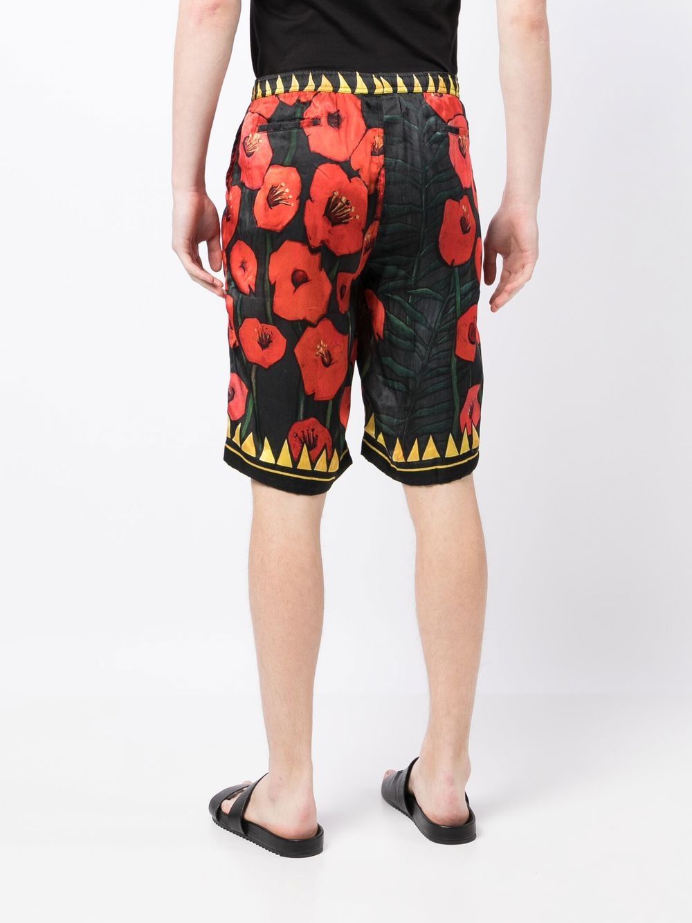 Floral-Print Silk Shorts