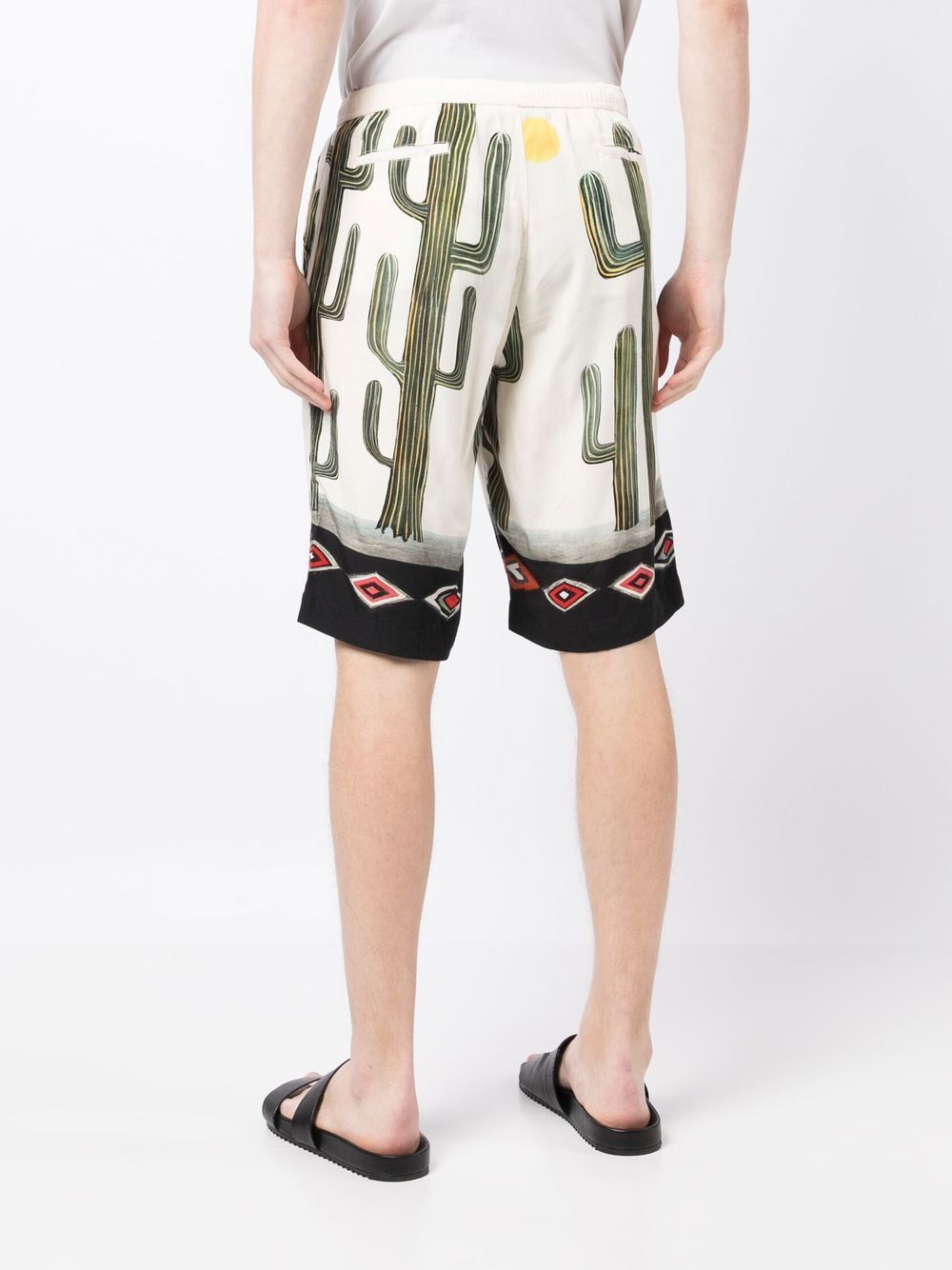 Graphic-Print Rayon Shorts