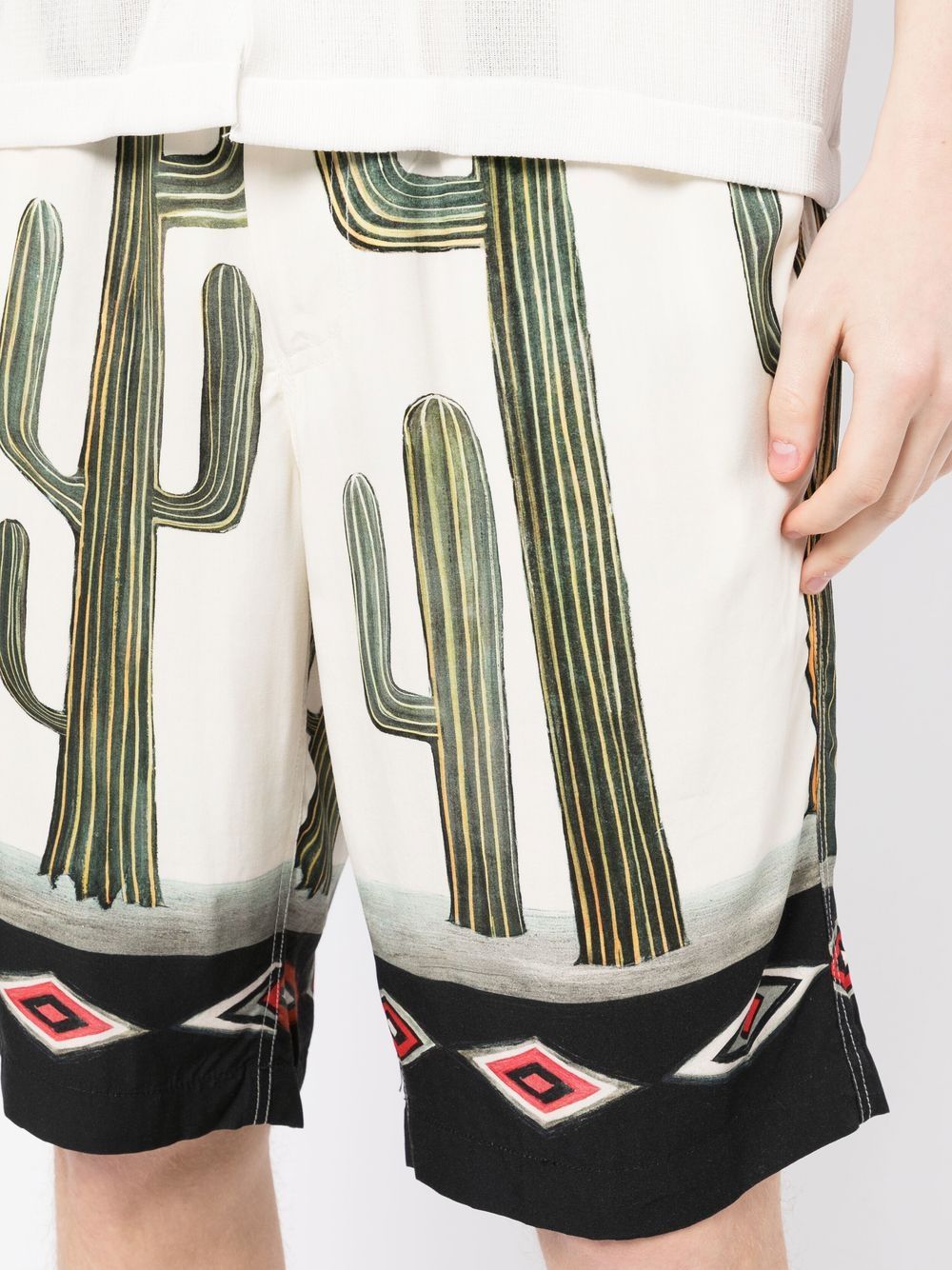Graphic-Print Rayon Shorts