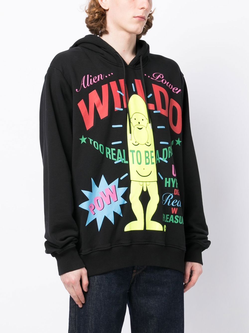 Slogan-Print Long-Sleeve Hoodie