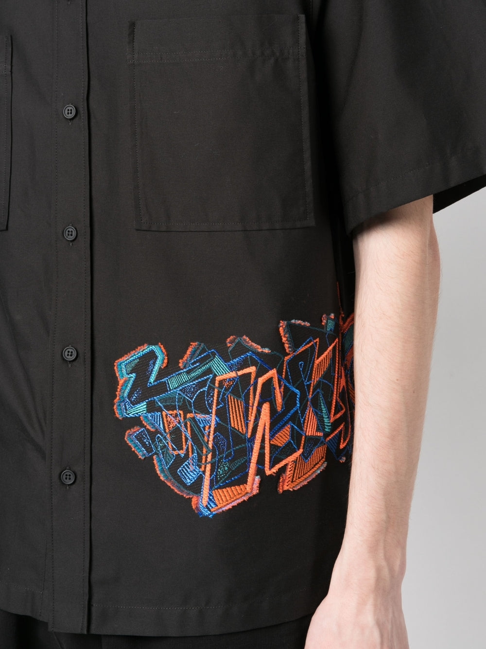 Embroidered-Design Short-Sleeve Shirt