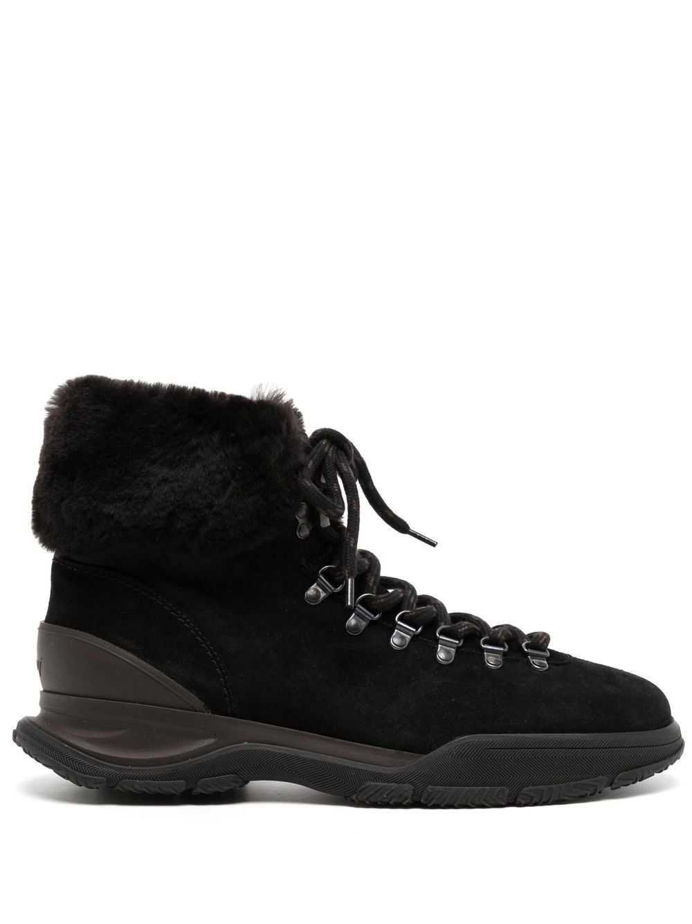 Fur-Trim Lace Up Boots