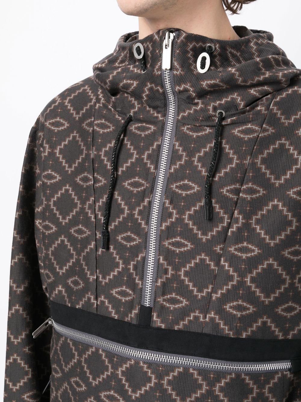 Geometric Pattern Half-Zipped Jacket