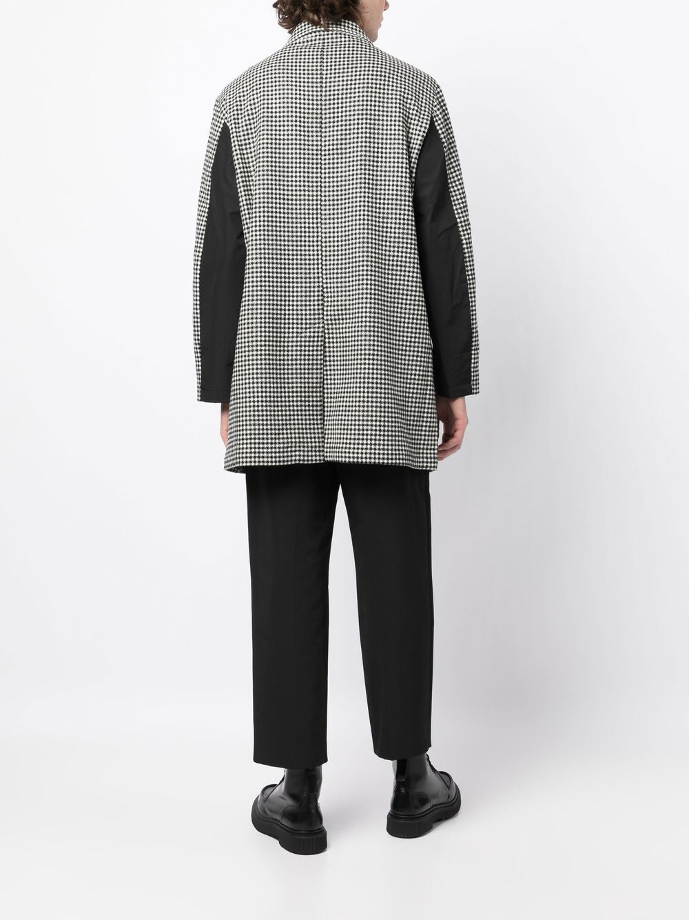 Wool Dogtooth Pattern Coat