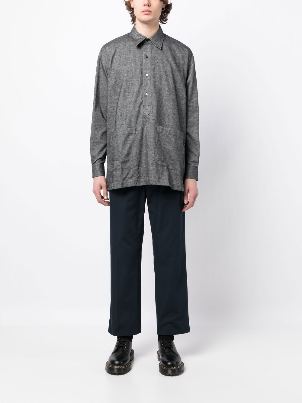 Button Placket Long-Sleeve Shirt