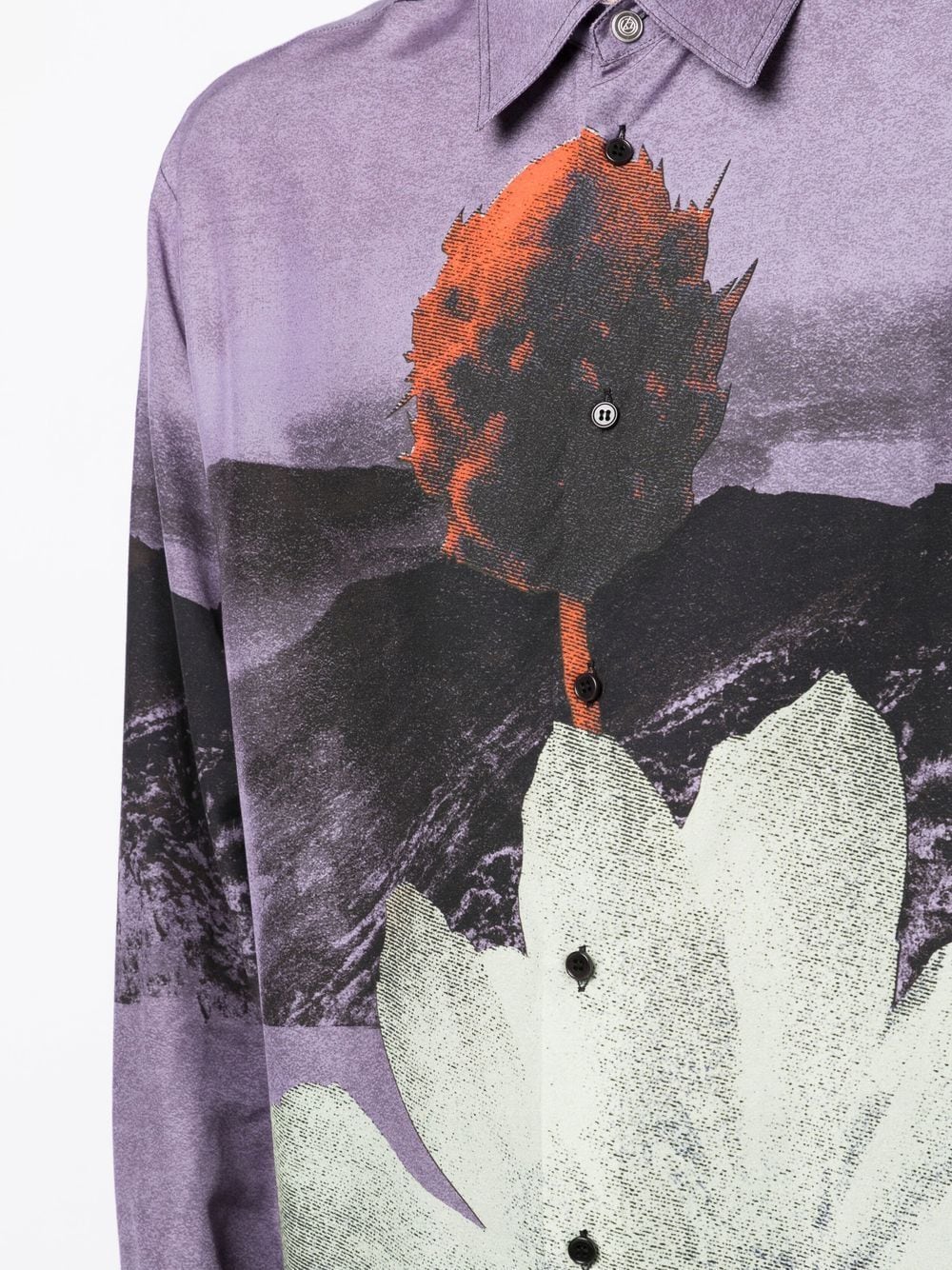 Graphic-Print Button-Up Shirt