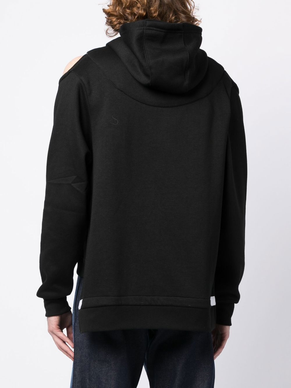 Cold-Shoulder Drawstring Hoodie