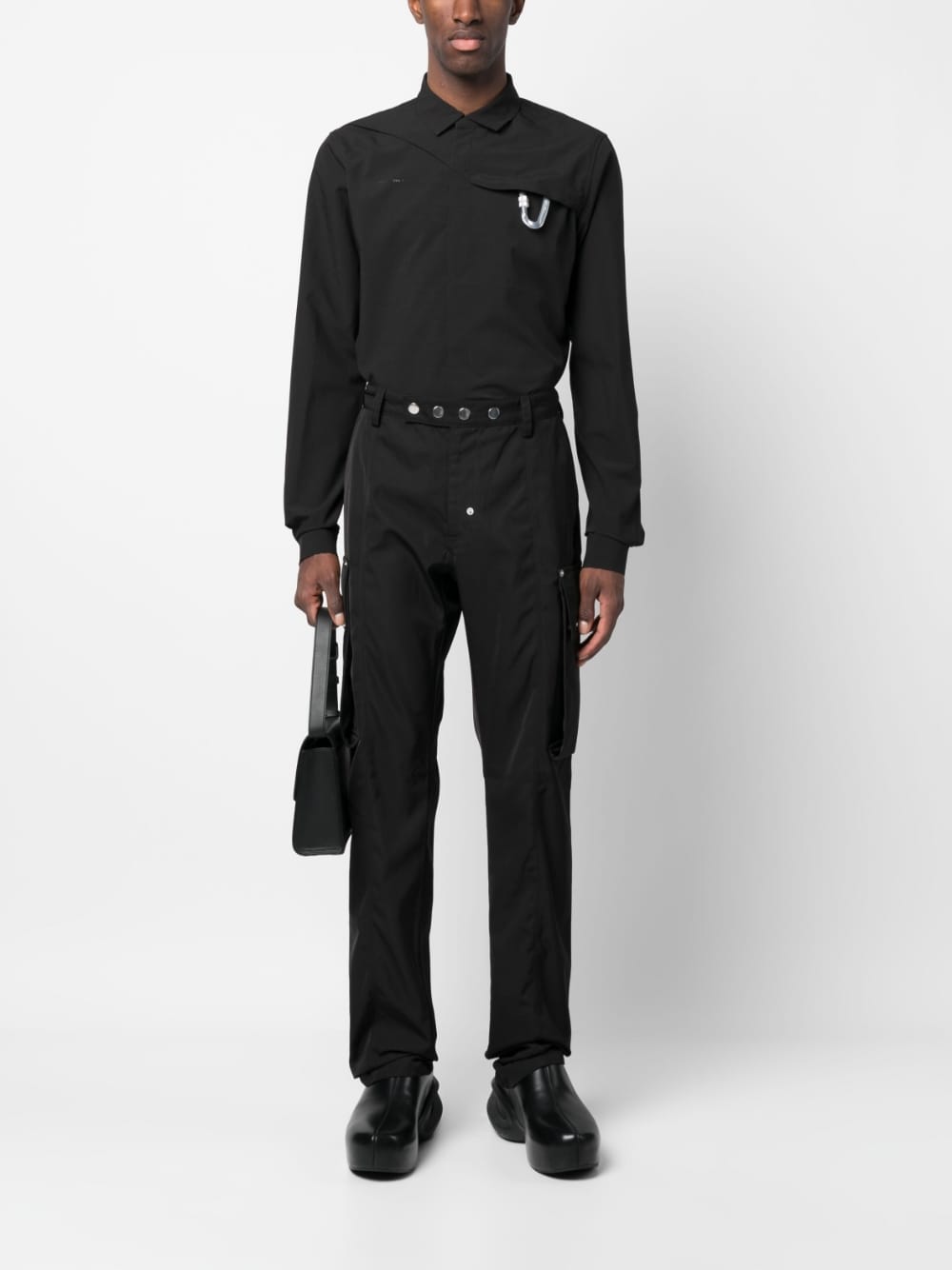 Carabiner-Detail Plain Shirt