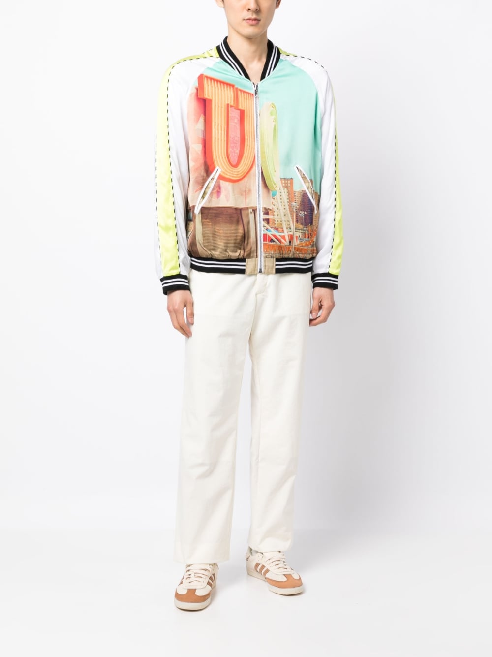 Graphic-Print Bomber Jacket