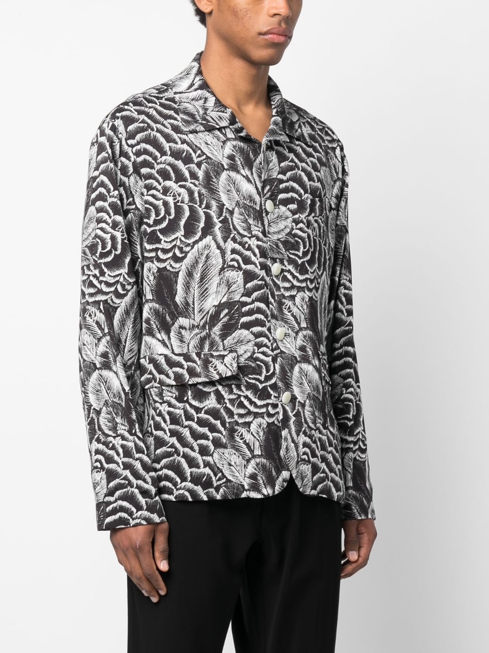 Floral-Print Long-Sleeve Shirt