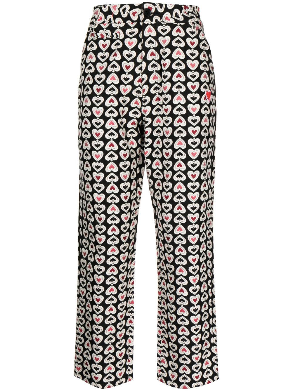 Graphic-Print Straight-Leg Trousers