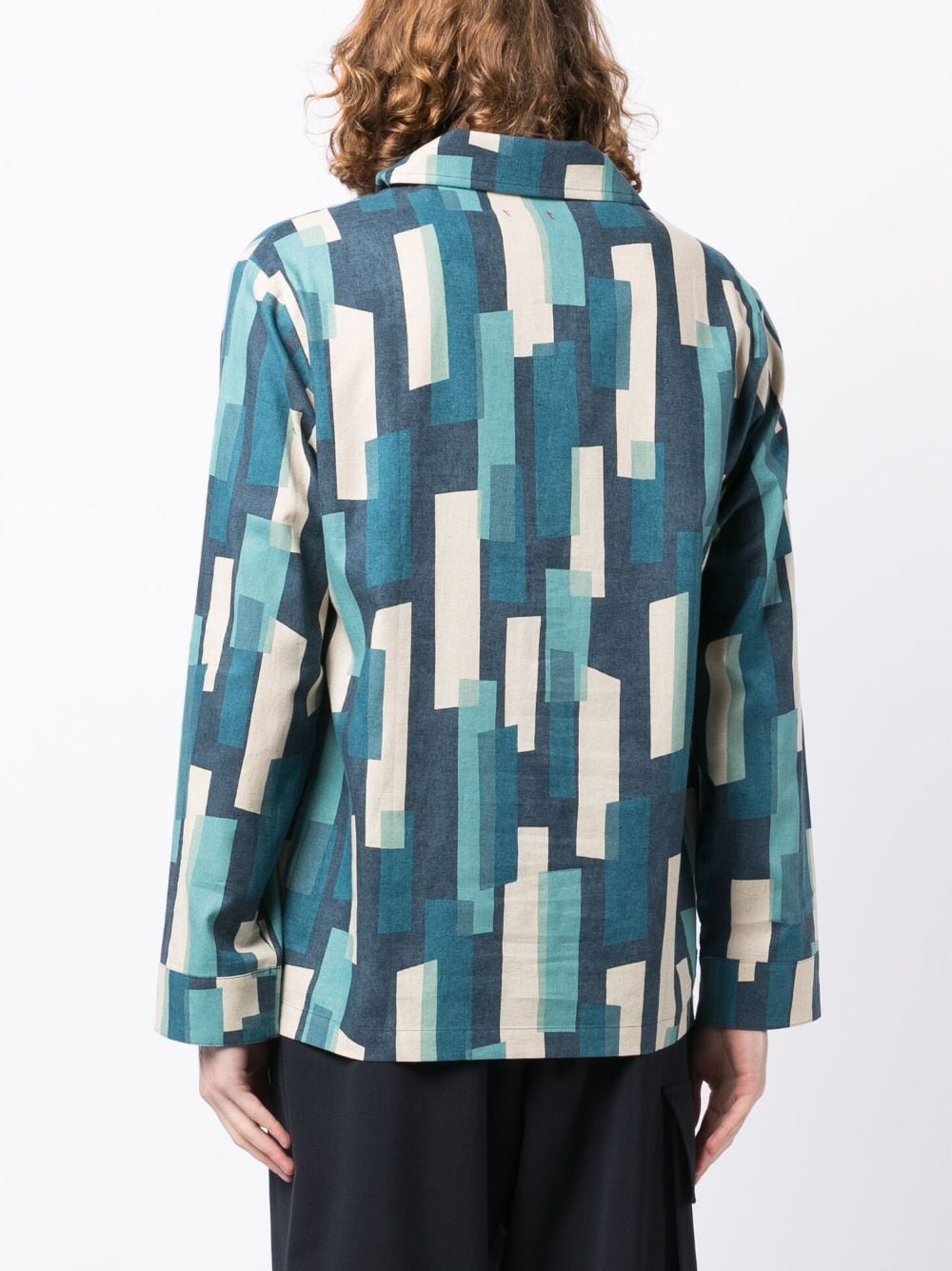 Geometric-Print Button-Up Shirt