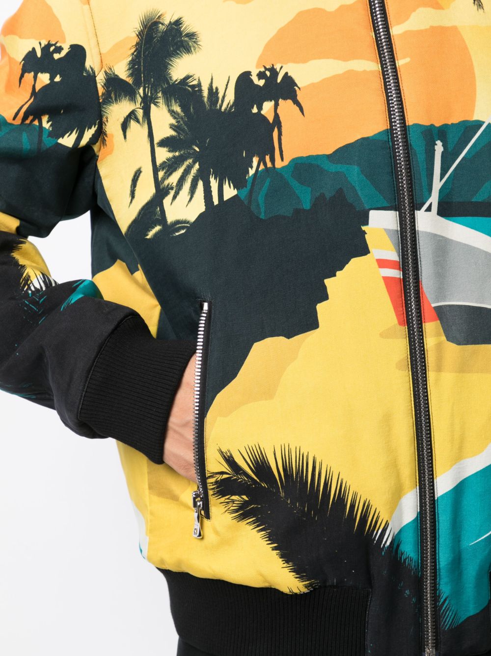 Reversible Graphic-Print Bomber Jacket