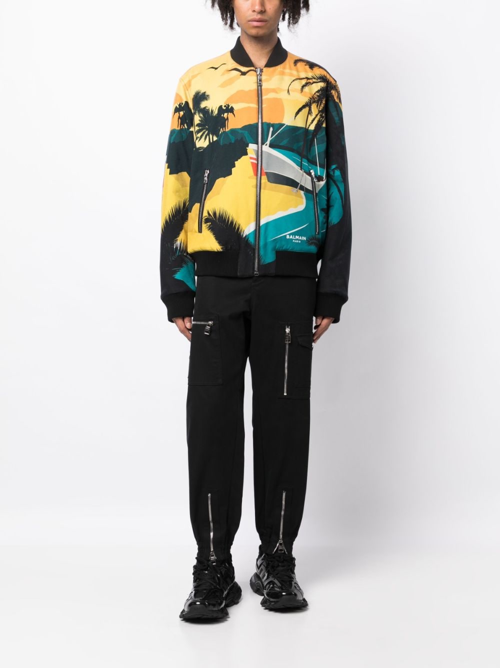 Reversible Graphic-Print Bomber Jacket
