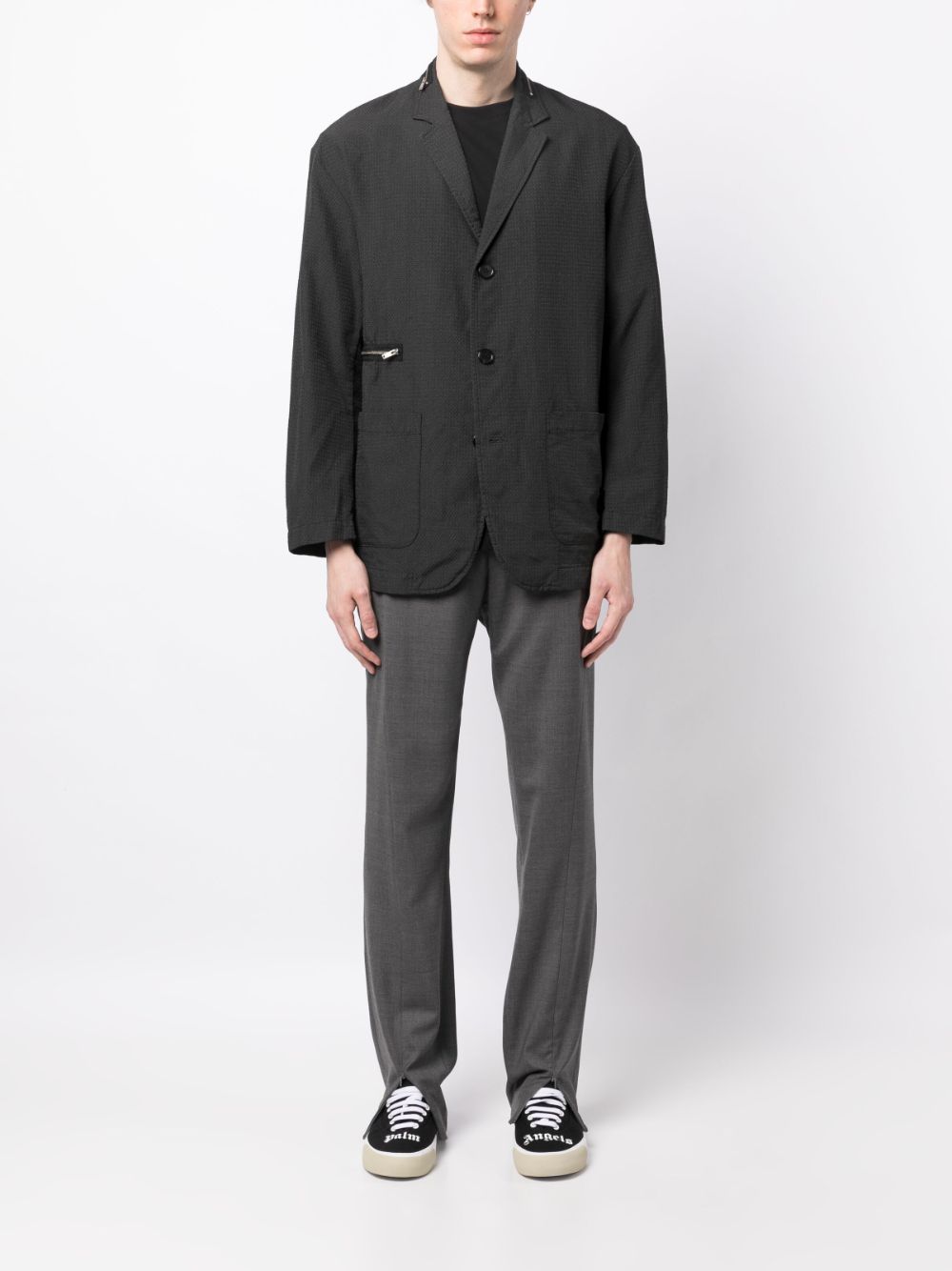 Textured Single-Breasted Blazer