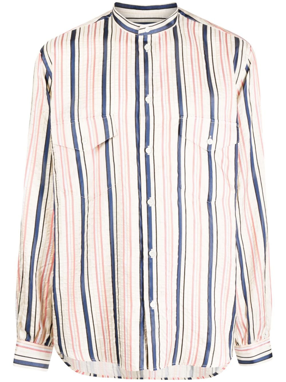 Stripes-Print Silk Shirt