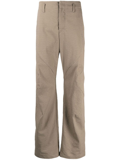 Textured Straight-Leg Trousers