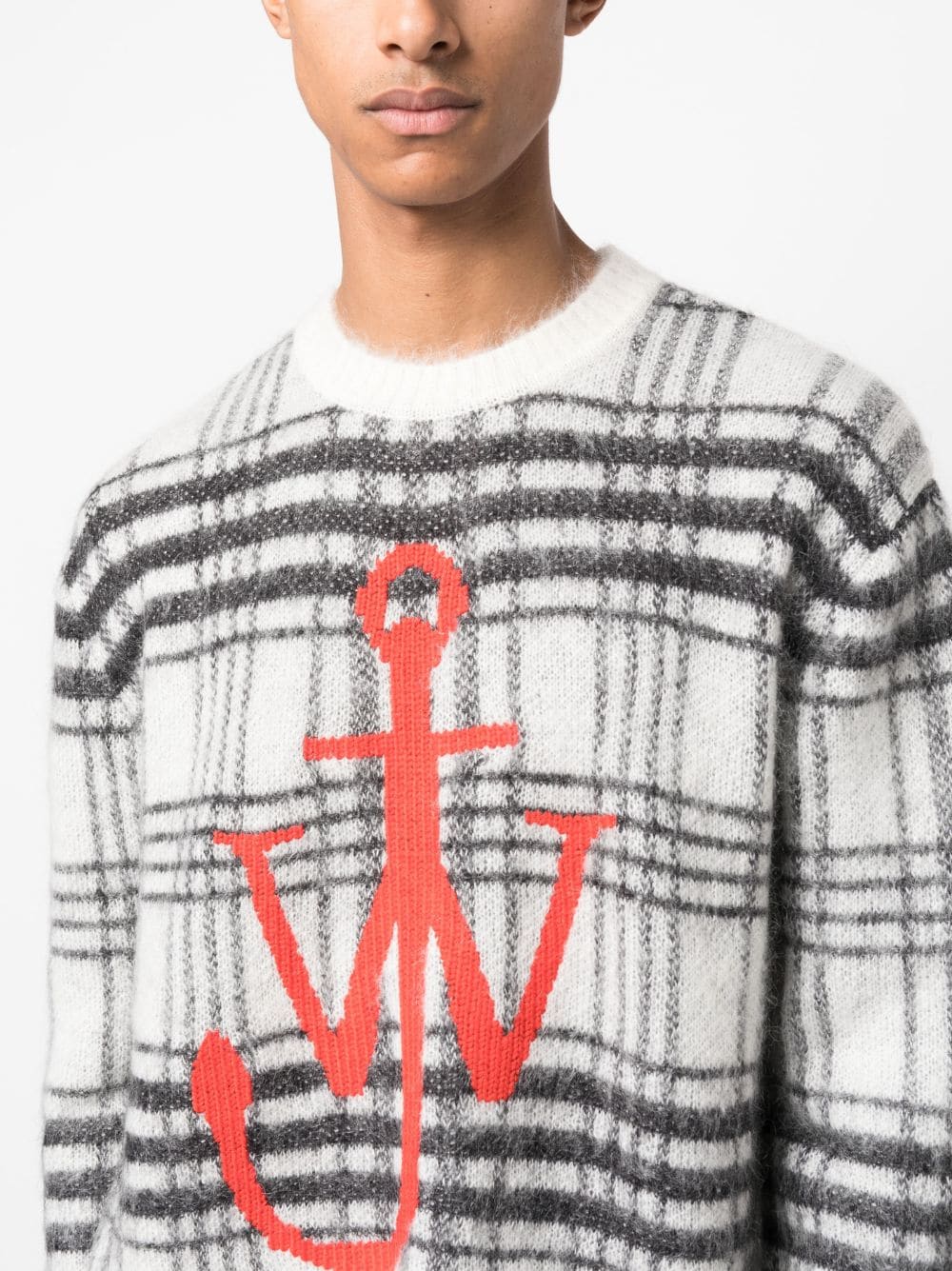 Logo-Intarsia Tartan Jumper