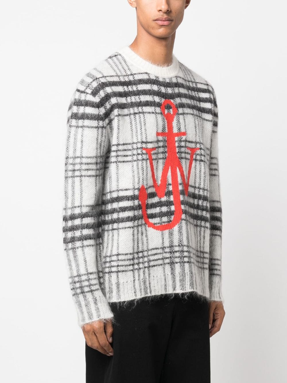 Logo-Intarsia Tartan Jumper