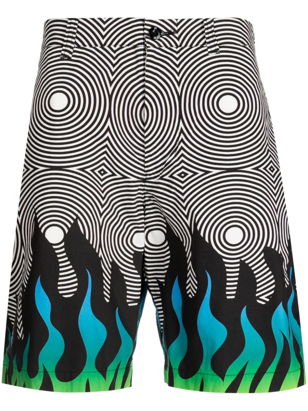 Abstract-Pattern Cotton Chino Shorts